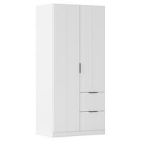 GARDEROB MED GÅNGJÄRN 91/197/54 cm 2-dörrar - vit/grå, Modern, metall/trämaterial (91/197/54cm) - Rauch Möbel