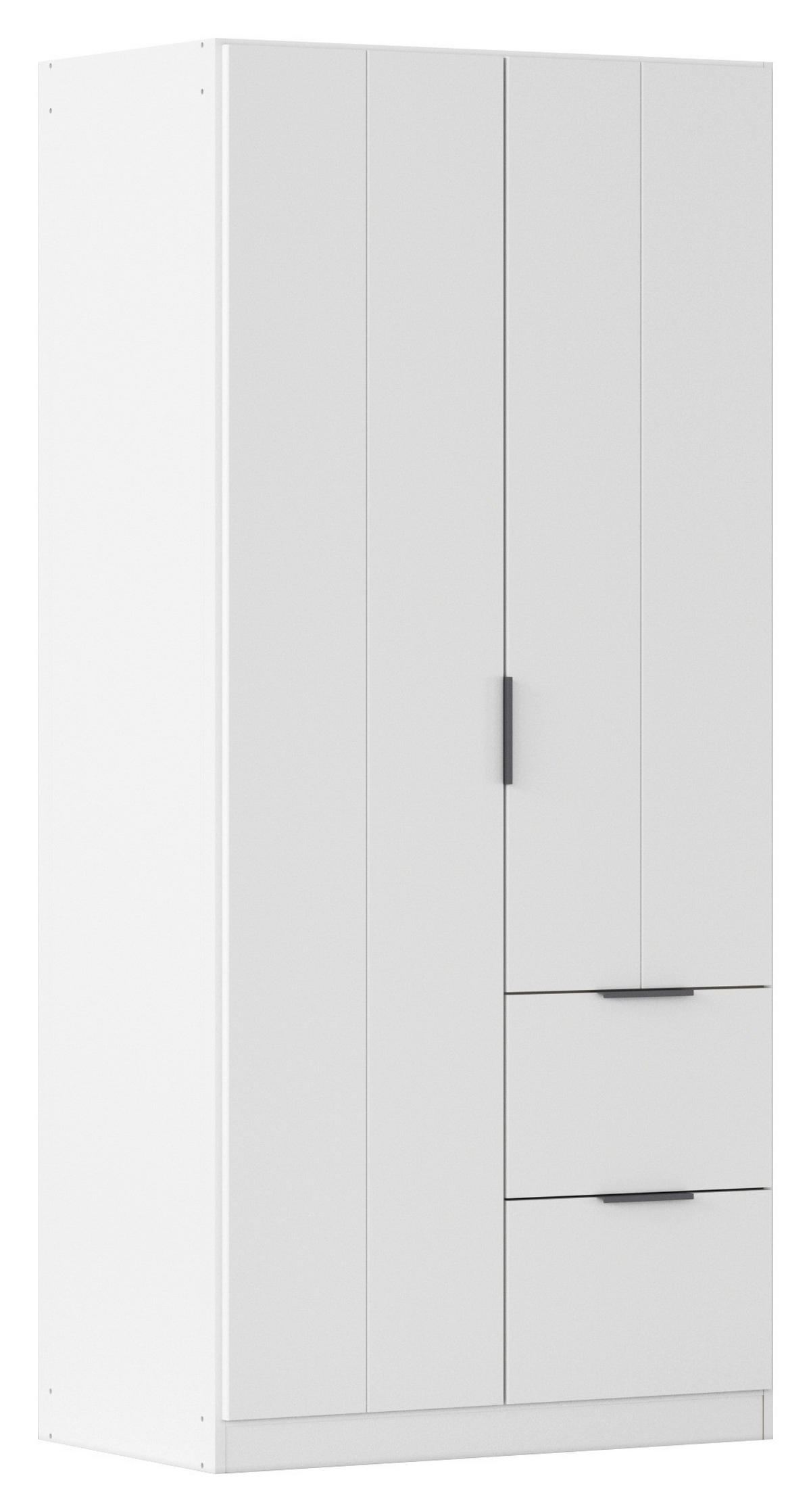 GARDEROB MED GÅNGJÄRN 91/197/54 cm 2-dörrar - vit/grå, Modern, metall/trämaterial (91/197/54cm) - Rauch Möbel