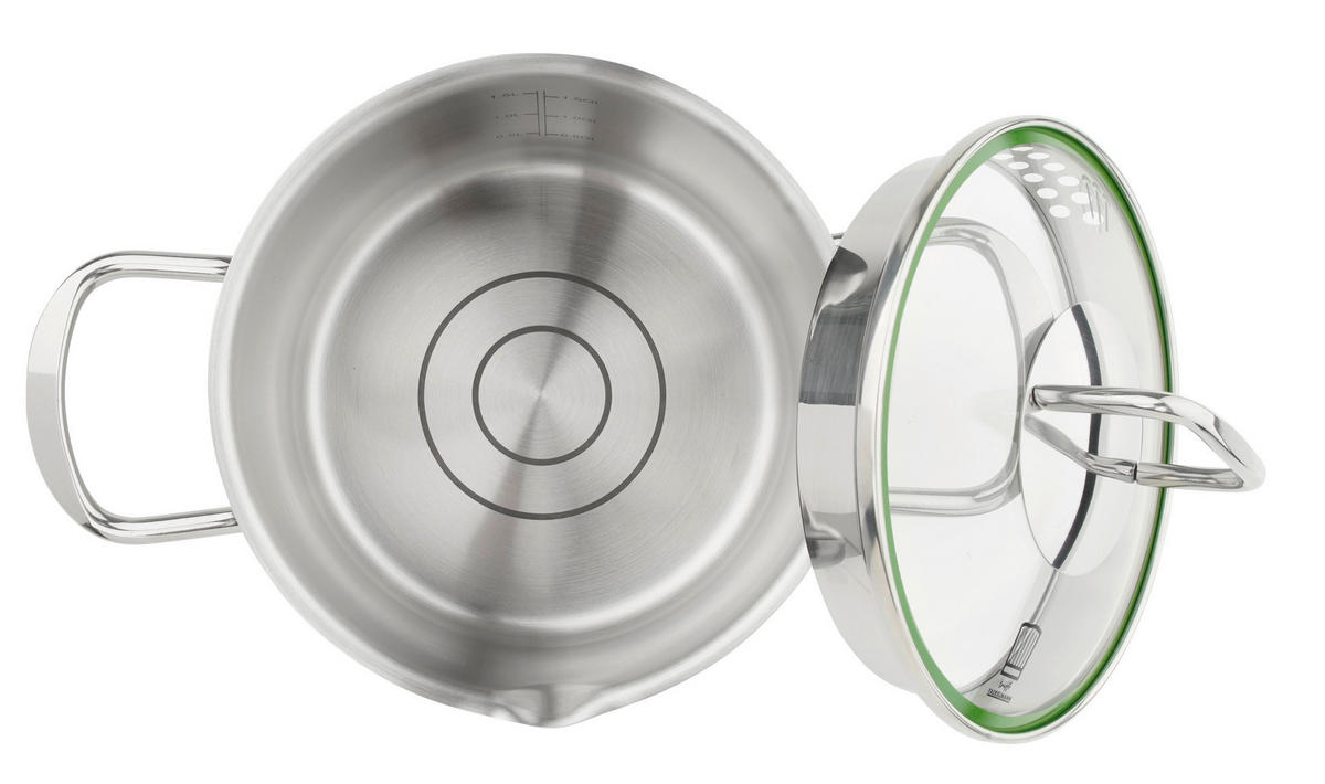 Oală Pentru Carne 1,5 L  - culoare inox, Design, sticlă/metal (1500ml) - Chefkoch+Fackelmann