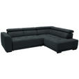 ECKSOFA in Feincord Anthrazit  284/205 cm  - Anthrazit/Schwarz, Design, Kunststoff/Textil (284/205cm) - Xora