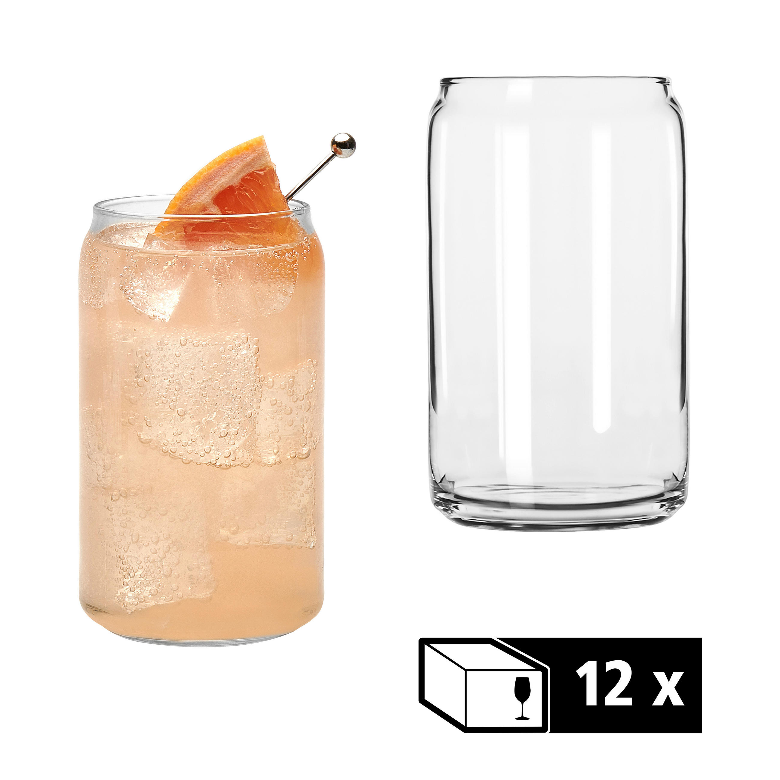 GLÄSERSET GLASS CANS  12-teilig  - Klar, Basics, Glas (7,5/13,5cm)