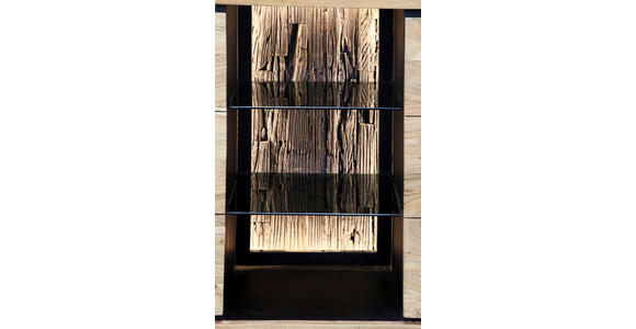 SIDEBOARD in 175/78/40 cm - Schwarz/Akaziefarben, LIFESTYLE, Glas/Holz (175/78/40cm) - Landscape