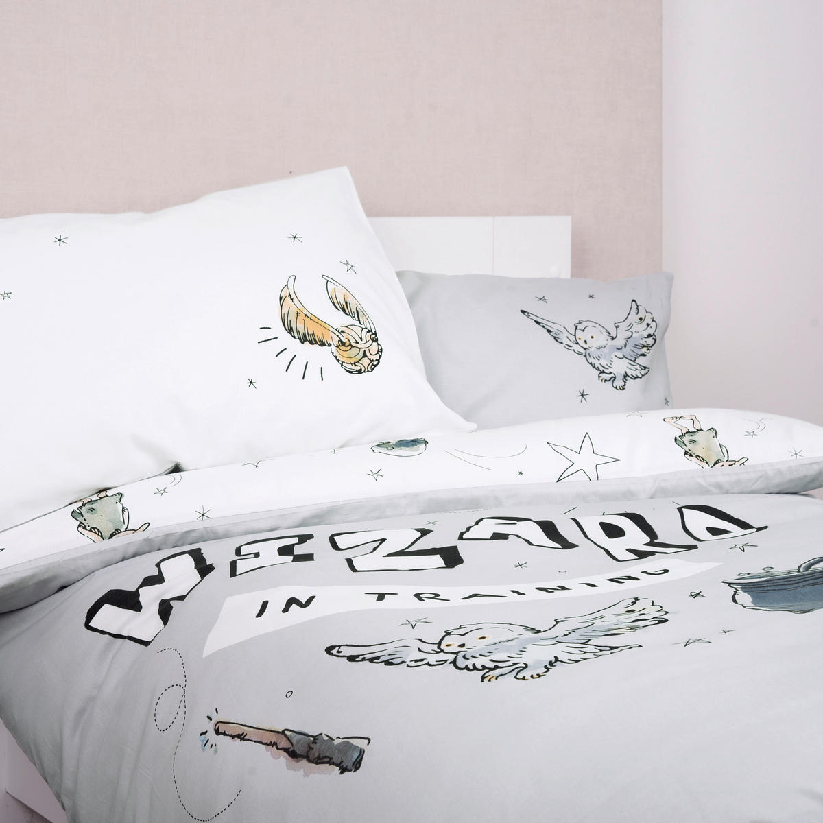 LIZENZBETTWÄSCHE Renforcé 100/135 cm  - Hellgrau/Weiß, Textil (100/135cm) - Herding