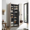 SCHUHSCHRANK  in 90/195/38 cm  - Kaschmir/Schwarz, Design, Holzwerkstoff/Kunststoff (90/195/38cm) - Voleo