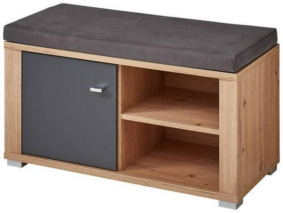 GARDEROBE 5-teilig  in 260/199/38 cm  - Graphitfarben/Eiche Artisan, Design, Holzwerkstoff/Textil (260/199/38cm) - Xora
