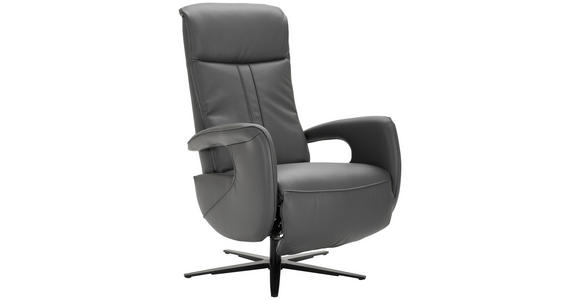 RELAXSESSEL in Leder Anthrazit  - Anthrazit/Schwarz, Design, Leder/Metall (71/112/83cm) - Dieter Knoll