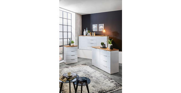 SIDEBOARD  180/89/43 cm 4 Schublade(n)  - Eichefarben/Alufarben, Design, Holzwerkstoff/Kunststoff (180/89/43cm) - Xora