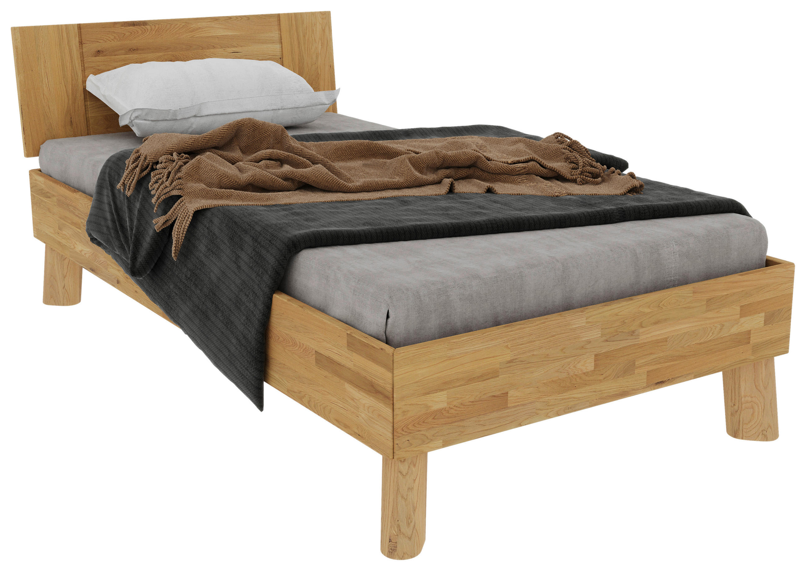 BETT 100/200 cm  in Naturfarben, Wildeiche  - Wildeiche/Naturfarben, MODERN, Holz (100/200cm) - MID.YOU