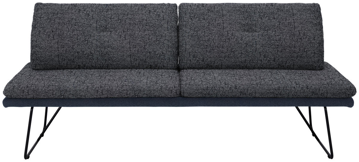 SITZBANK in Metall, Textil Schwarz  - Schwarz, Design, Textil/Metall (208/91/72cm) - Dieter Knoll