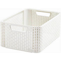 TÁROLÓKOSÁR 38.6/28.7/17 cm  - fehér, Basics, műanyag (38.6/28.7/17cm)