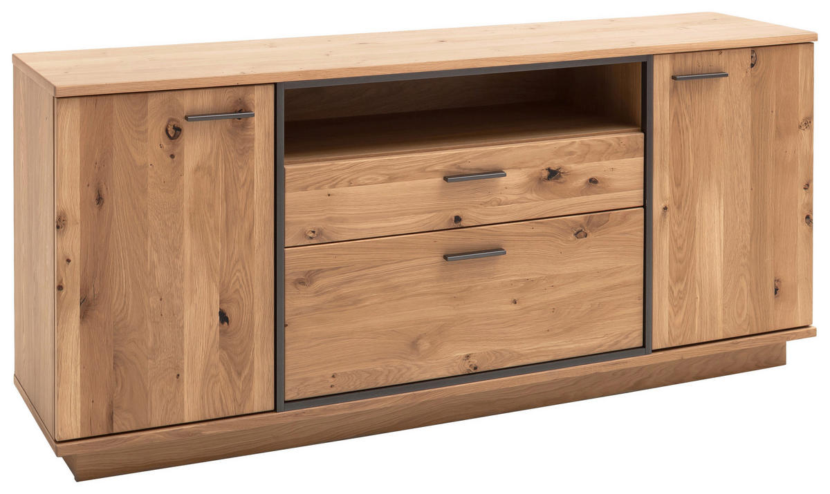 SIDEBOARD Anthrazit, Eichefarben  180/81/44 cm  - Eichefarben/Anthrazit, Konventionell, Holz/Holzwerkstoff (180/81/44cm) - Landscape