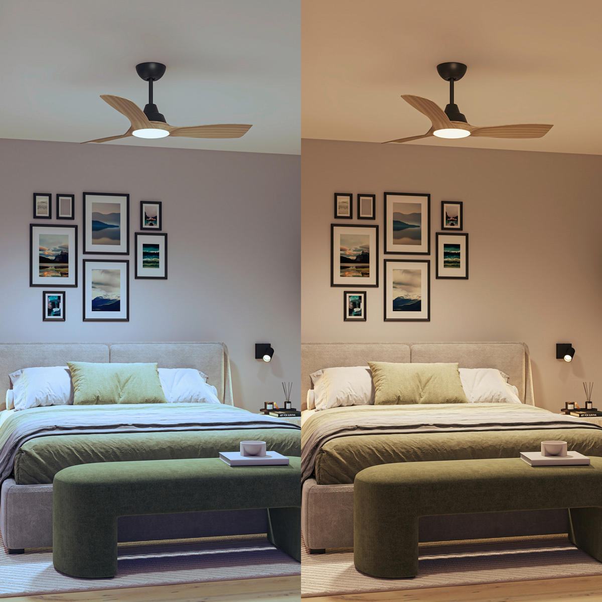 Vemntilator mit Beleuchtung   - Schwarz/Braun, KONVENTIONELL, Kunststoff (106/31/106cm) - Philips