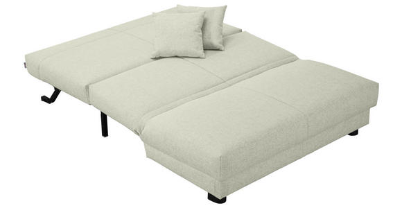 SCHLAFSOFA Flachgewebe Hellgrau  - Hellgrau/Schwarz, Design, Textil/Metall (145/85/100cm) - Carryhome