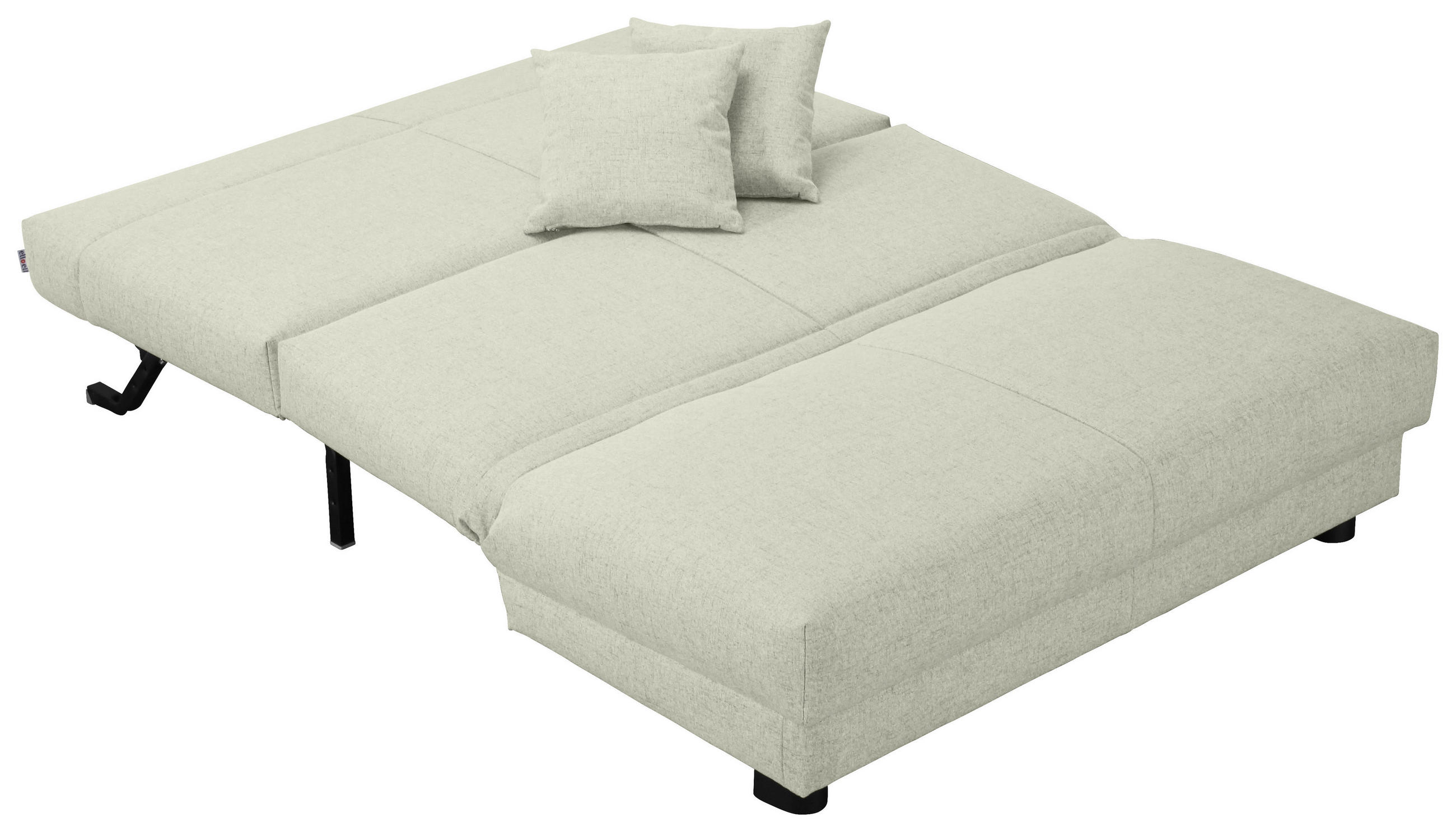 SCHLAFSOFA Flachgewebe Hellgrau  - Hellgrau/Schwarz, Design, Textil/Metall (145/85/100cm) - Carryhome