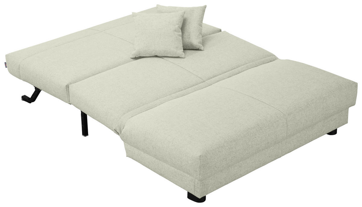 SCHLAFSOFA Flachgewebe Hellgrau  - Hellgrau/Schwarz, Design, Textil/Metall (145/85/100cm) - Carryhome