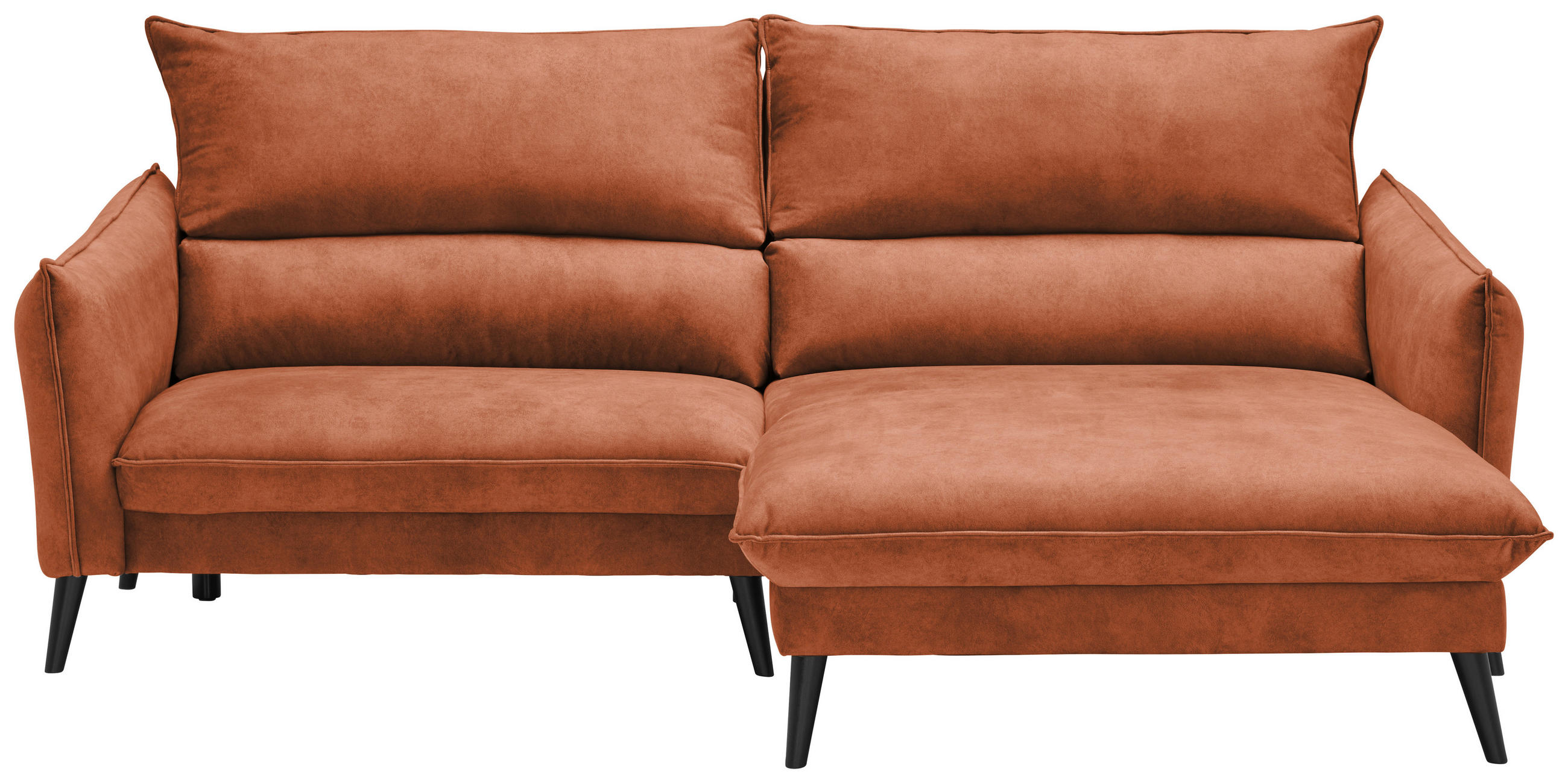 ECKSOFA in Velours Rostfarben 238/170 cm - Rostfarben/Schwarz, Design, Holz/Textil (238/170cm) - Carryhome