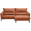 ECKSOFA Rostfarben Velours  - Rostfarben/Schwarz, Design, Holz/Textil (238/170cm) - Carryhome