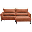 ECKSOFA in Velours Rostfarben  - Rostfarben/Schwarz, Design, Holz/Textil (238/170cm) - Carryhome