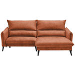 ECKSOFA in Velours Rostfarben  - Rostfarben/Schwarz, Design, Holz/Textil (238/170cm) - Carryhome