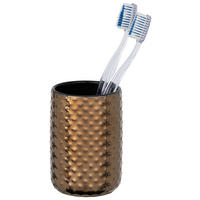 POHÁR NA ZUBNÉ KEFKY medená - medená, Basics, keramika (7,5/11cm)