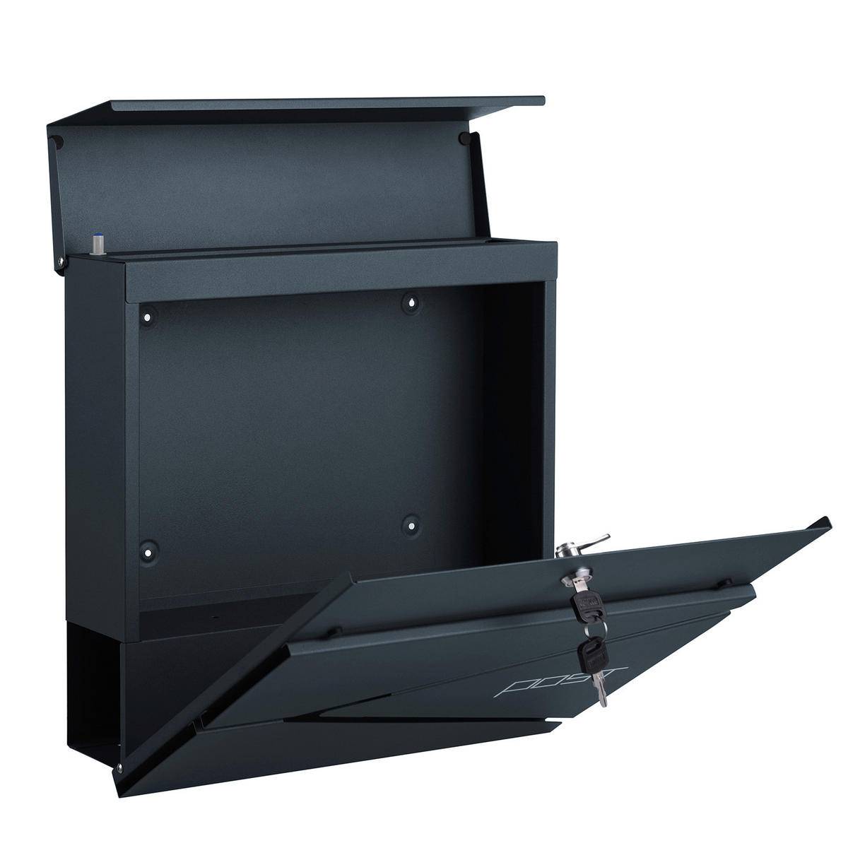 BRIEFKASTEN Grau  - Grau, Basics, Metall (37/37/10,5cm)