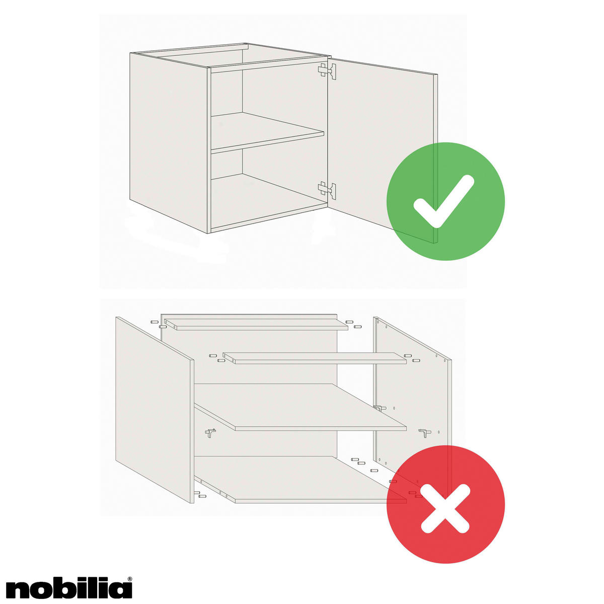 SPÜLENUNTERSCHRANK 45/87/56 cm  in Weiß  - Edelstahlfarben/Weiß, MODERN, Holzwerkstoff/Metall (45/87/56cm) - Nobilia