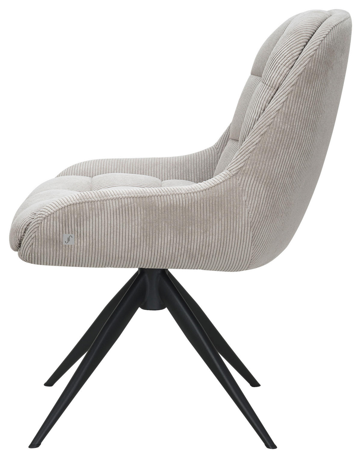 STUHL - Taupe/Schwarz, Design, Textil/Metall (58/85/70cm) - Johann Jakob
