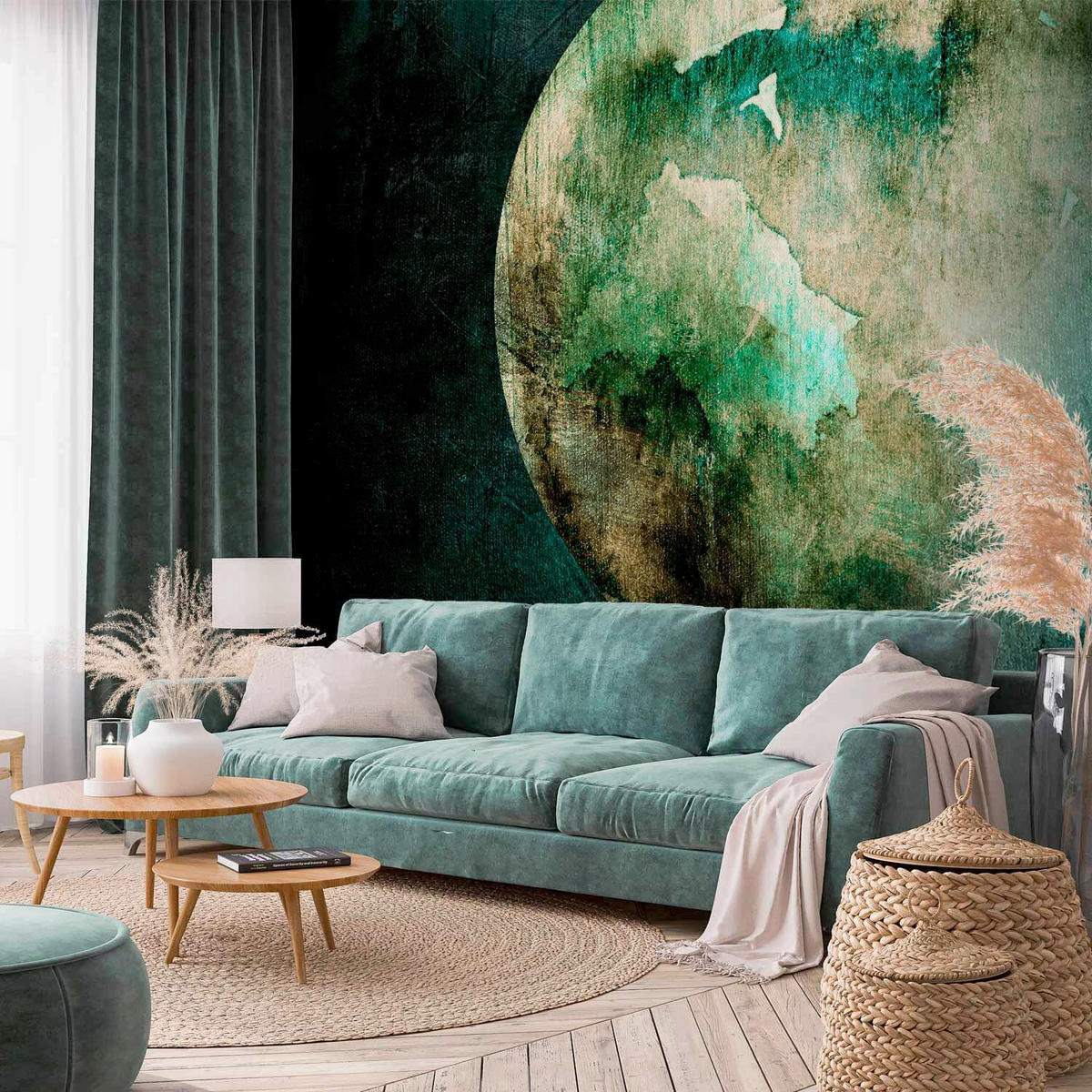 FOTOTAPETE  - Türkis/Grün, LIFESTYLE, Textil (450/315cm) - artgeist