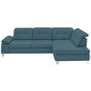CANAPÉ D'ANGLE in Echtleder Blau  - Blau/Alufarben, Design, Leder/Metall (309/211cm) - Beldomo Speed