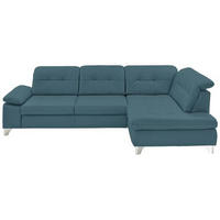 CANAPÉ D'ANGLE in Echtleder Blau  - Blau/Alufarben, Design, Leder/Metall (309/211cm) - Beldomo Speed
