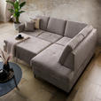 ECKSOFA in Chenille Grau  - Schwarz/Grau, MODERN, Holz/Textil (241/184cm) - Carryhome