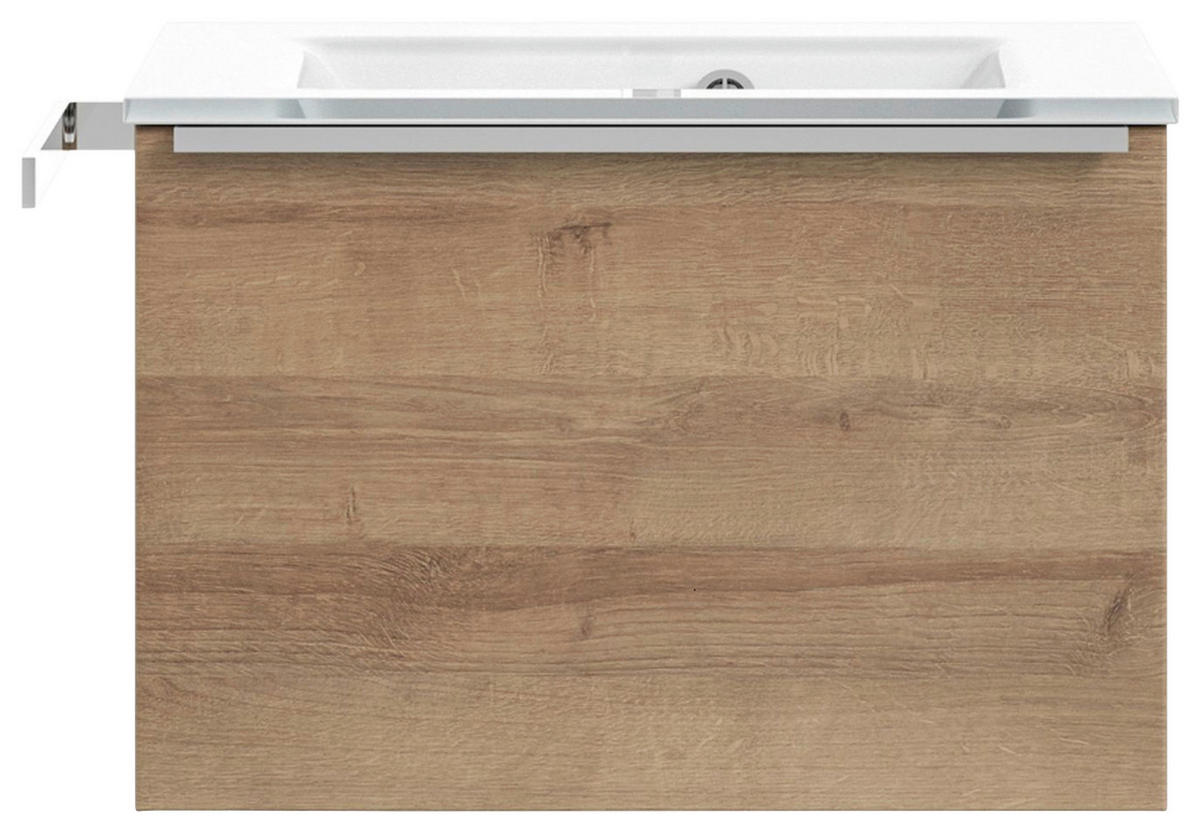 WASCHTISCHKOMBI 61 cm  - Chromfarben/Eichefarben, Natur, Glas/Holzwerkstoff (61cm) - Sadena