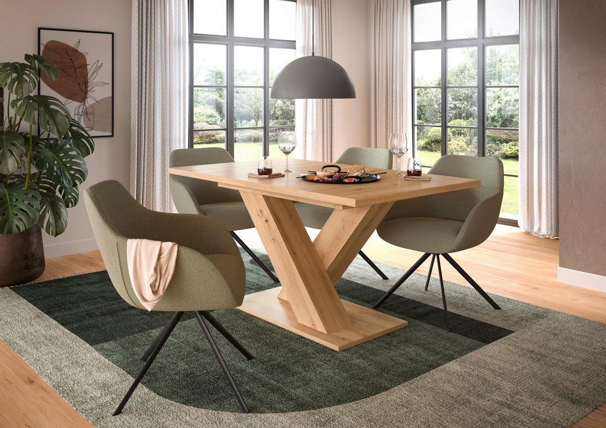 AUSZIEHTISCH Eiche Artisan rechteckig  ausziehbar  - Eiche Artisan, KONVENTIONELL, Holzwerkstoff (150-190/76/90cm)