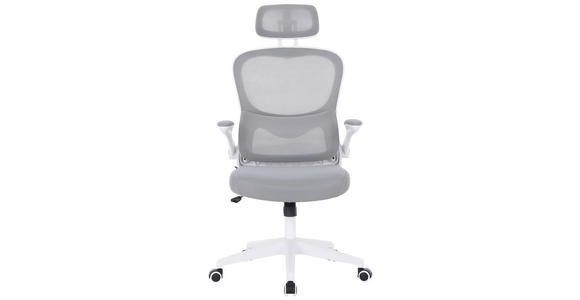 DREHSTUHL  in Netzbespannung Grau, Weiß  - Weiß/Grau, KONVENTIONELL, Kunststoff/Textil (63,5/122-132/66cm) - Carryhome