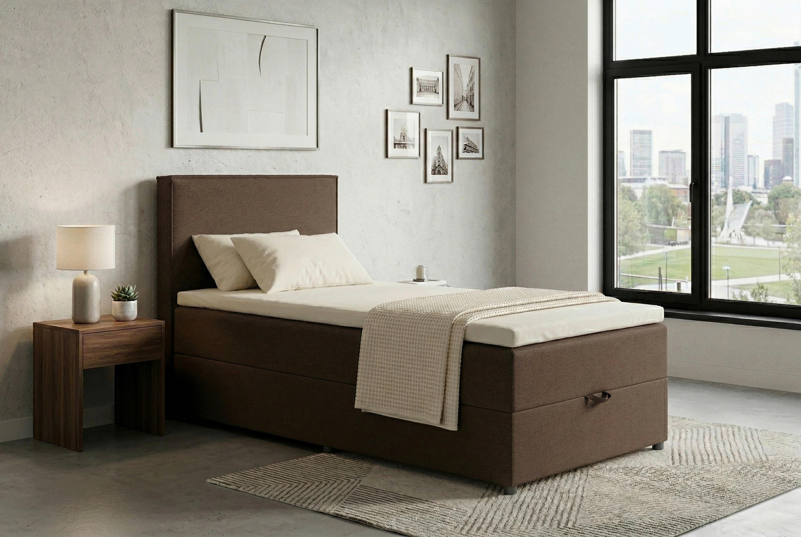 BOXBETT 100/200 cm  in Braun  - Schwarz/Braun, MODERN, Holzwerkstoff/Kunststoff (100/200cm) - MID.YOU