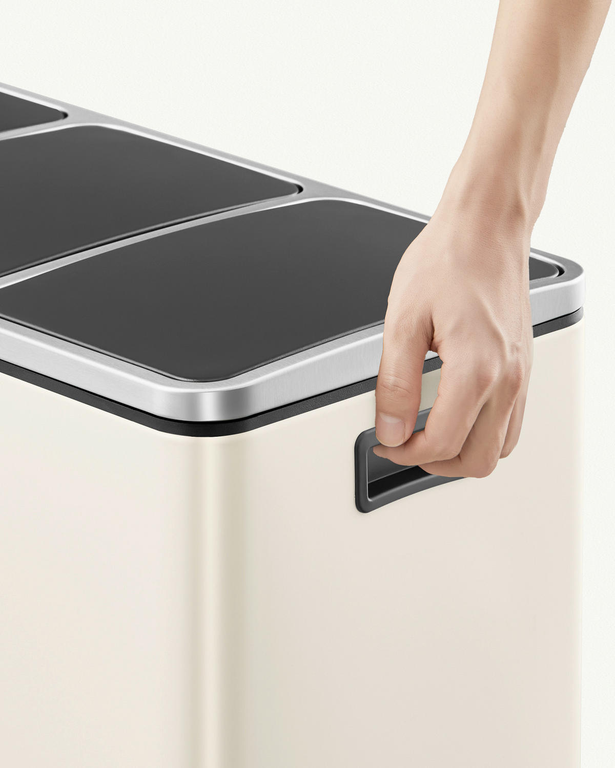 ABFALLSAMMLER 54 L  - Creme, Basics, Kunststoff/Metall (61/55,5/31,5cm)