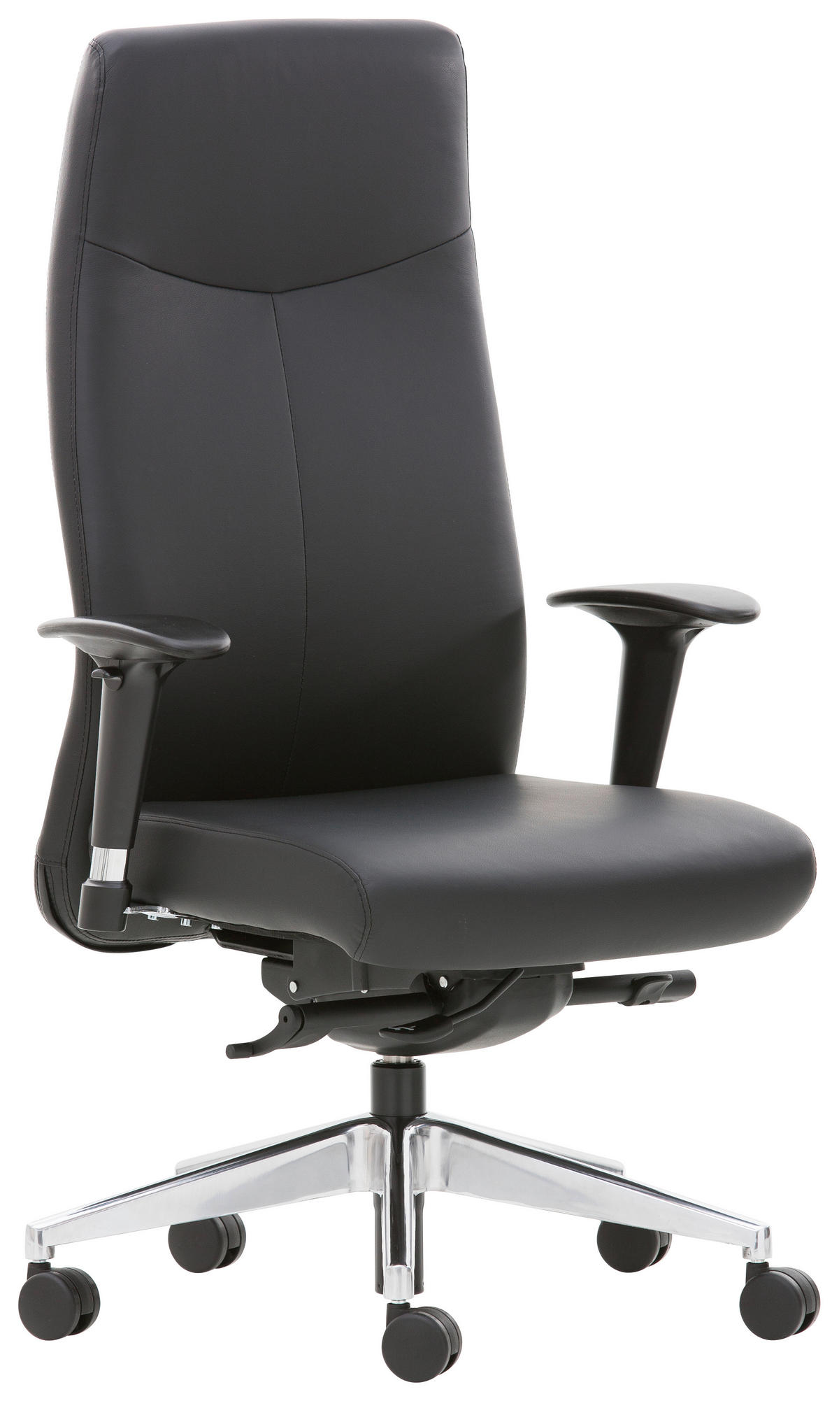 DREHSTUHL Schwarz  - Schwarz, Design, Leder/Kunststoff (72/120-133/45-50cm)