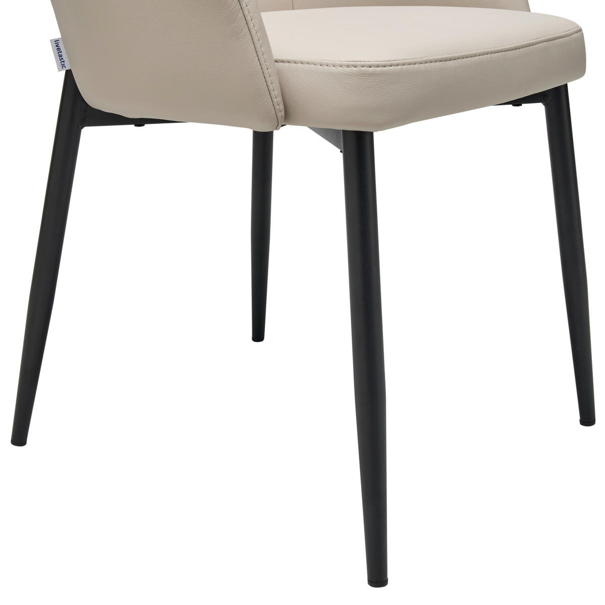 ŽIDLE S PODRUČKAMI, ocel, béžová - černá/béžová, Design, kov/kůže (55/81.5/61cm) - Livetastic