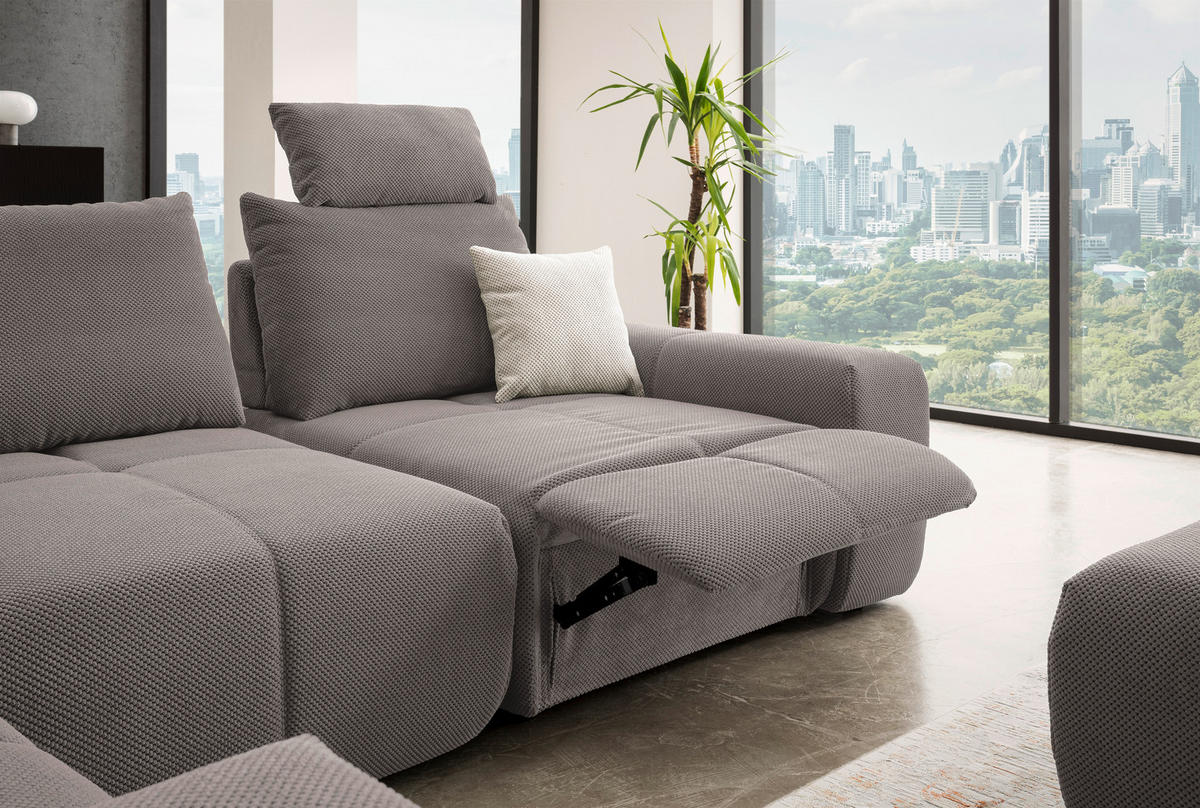 ECKSOFA in Velours Dunkelblau  - Schwarz/Dunkelblau, Design, Kunststoff/Textil (236/326cm) - Xora
