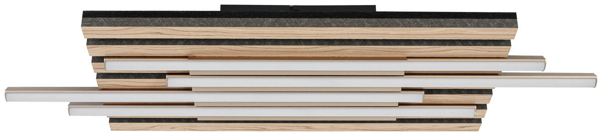 DECKENLEUCHTE    70/26,5/7 cm  - Eichefarben/Schwarz, Trend, Holzwerkstoff/Kunststoff (70/26,5/7cm) - Novel