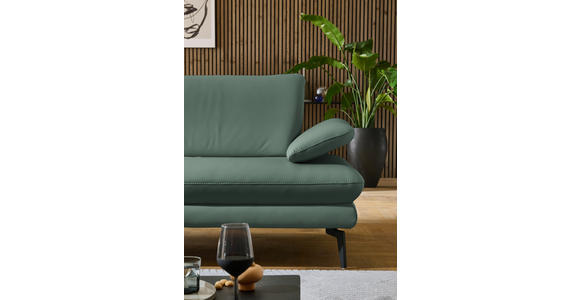 ECKSOFA in Echtleder Opal 195/308 cm - Opal/Schwarz, Design, Leder/Metall (195/308cm) - Dieter Knoll