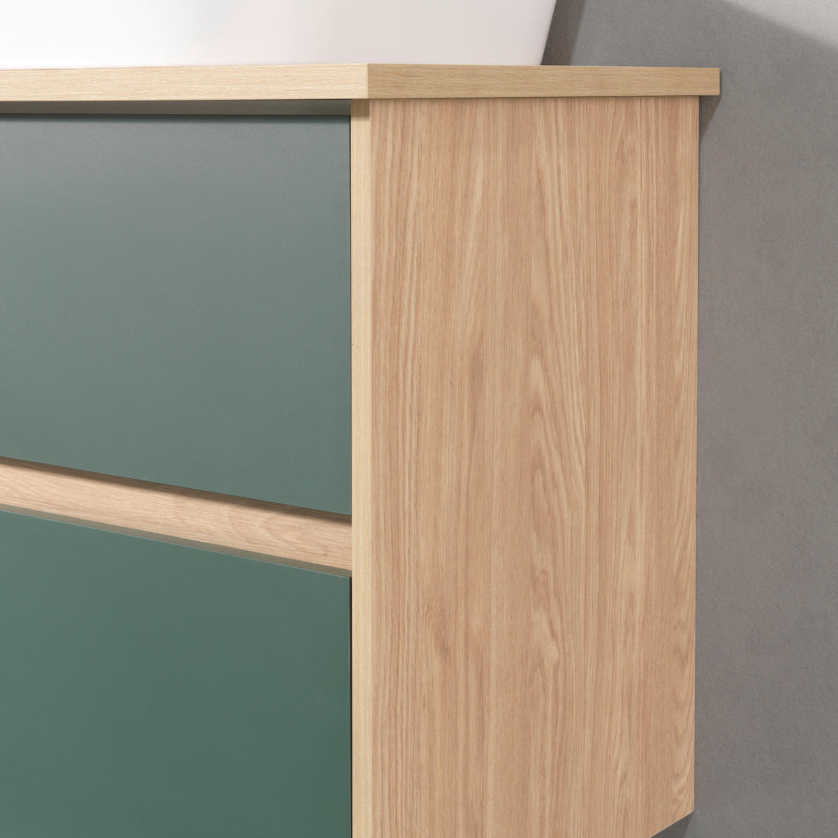 HOCHSCHRANK 40,3/165,1/33,1 cm  - Waldgrün/Eichefarben, Basics, Holzwerkstoff (40,3/165,1/33,1cm) - Stylife