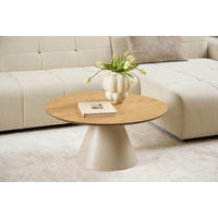 COUCHTISCH rund Grau, Eichefarben  - Eichefarben/Grau, Design, Holzwerkstoff/Metall (85/40cm)