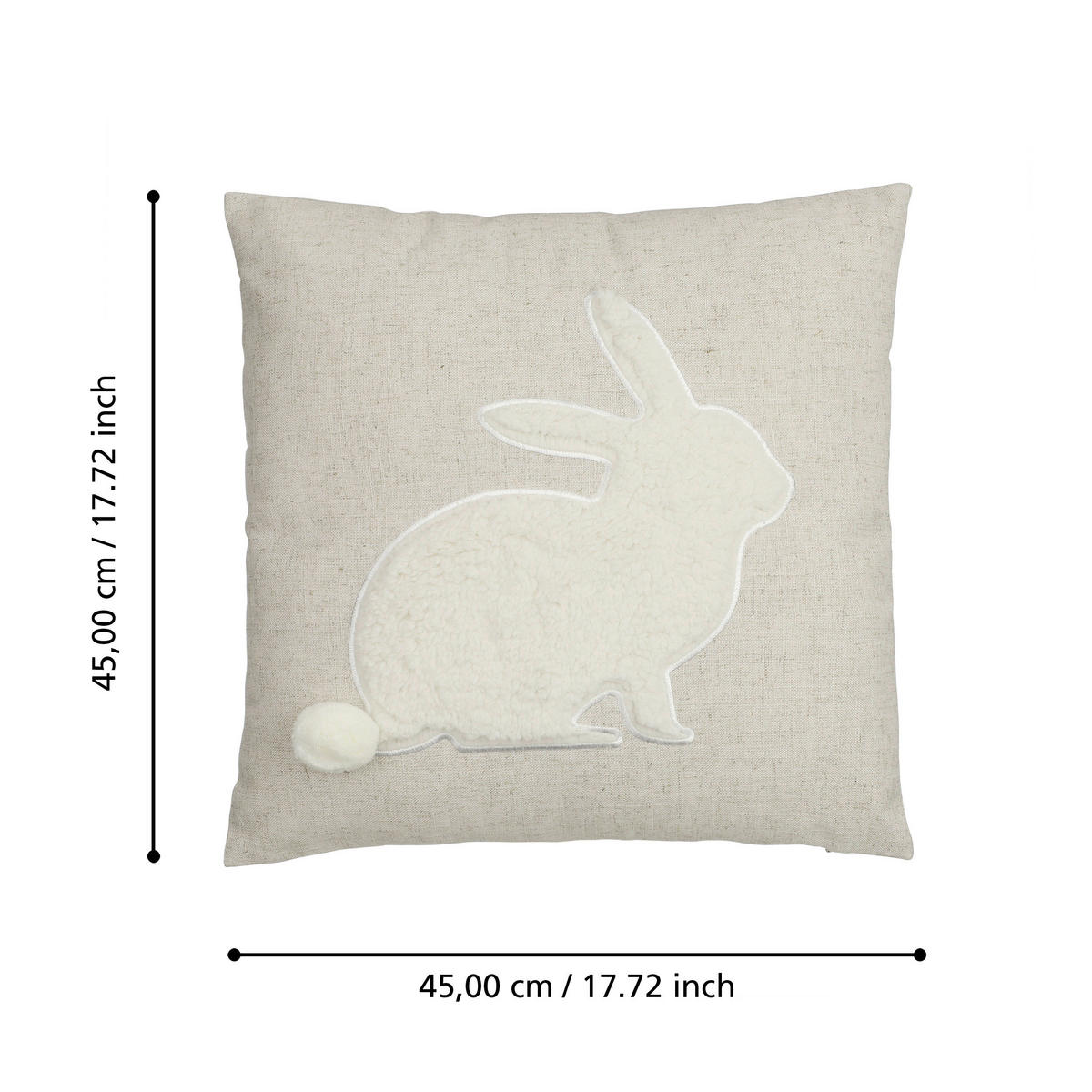 ZIERKISSEN  45/45 cm   - Beige/Creme, Basics, Textil (45/45cm) - Eglo