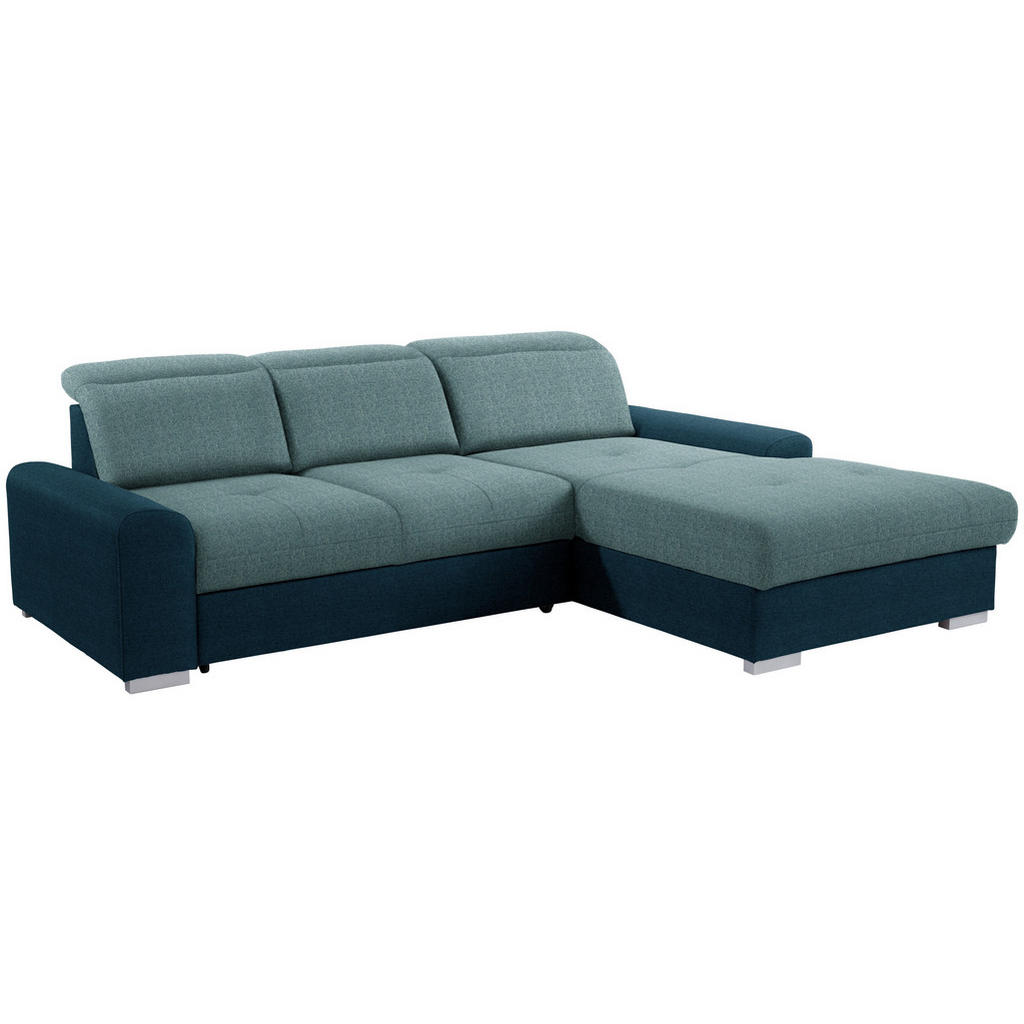 Thumbnail - Livetastic Ecksofa, Blau, Türkis, Textil, Buche, massiv, 4-Sitzer, Ottomane rechts, L-Form, 286x203 cm, Made in EU, seit...