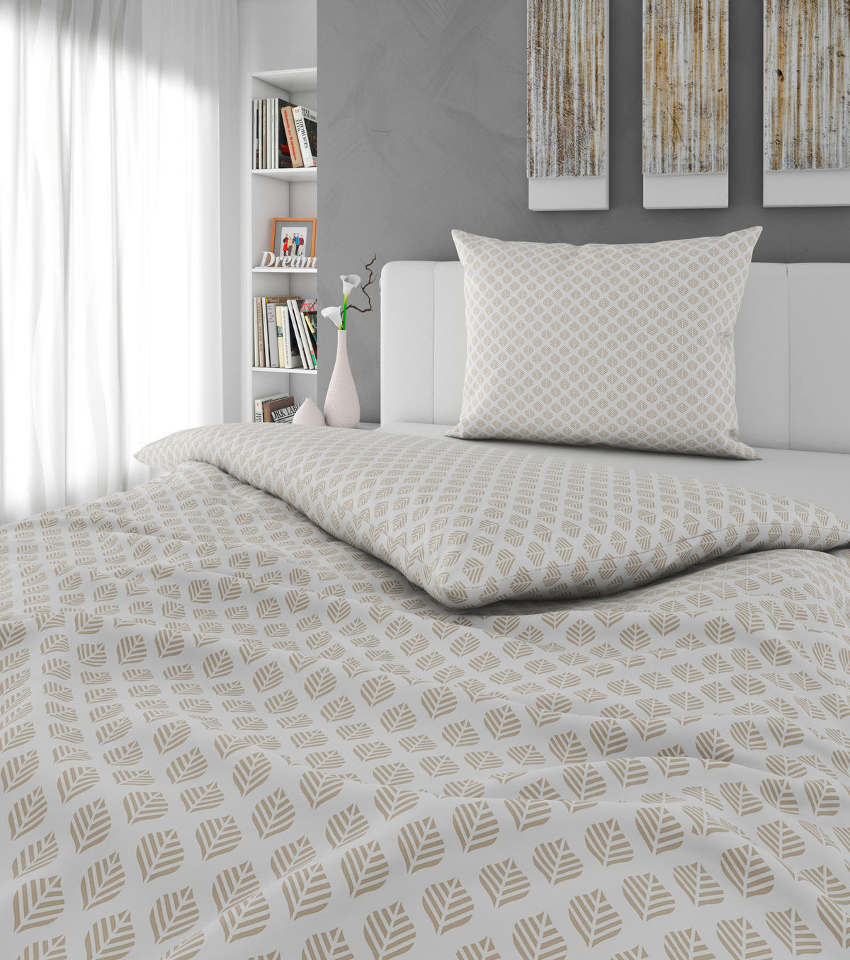 POSTELJNINA 140/200 cm flanela bež  - bež, Konvencionalno, tekstil (140/200cm) - Esposa