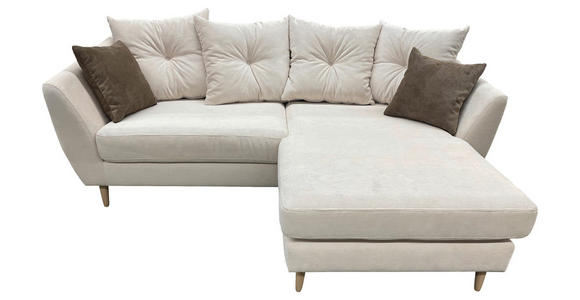 ECKSOFA Naturfarben Feincord  - Buchefarben/Naturfarben, KONVENTIONELL, Holz/Textil (211/154cm) - Carryhome