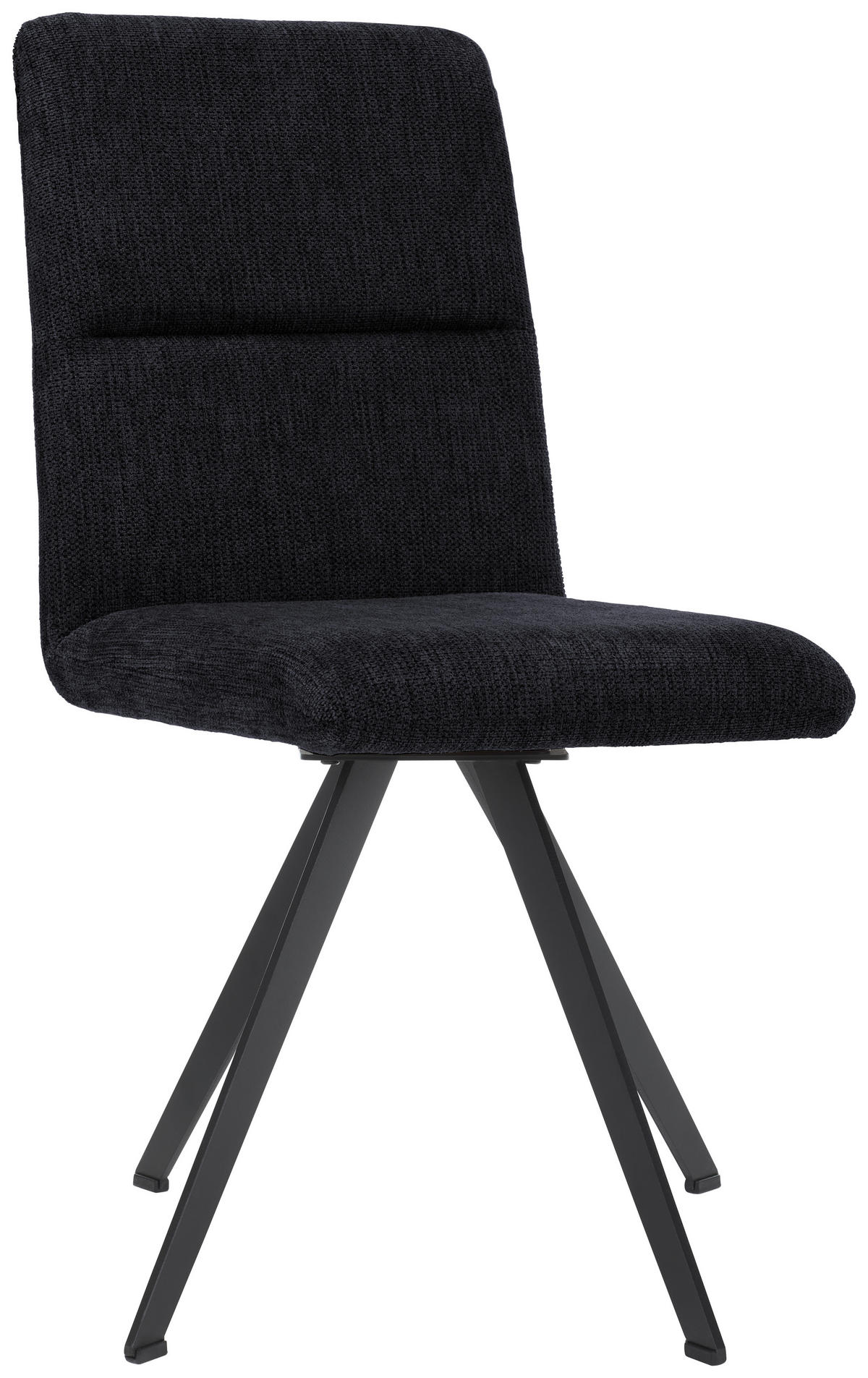 STUHL Webstoff Schwarz  - Schwarz, Design, Textil/Metall (46/91/61cm) - Novel