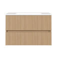 WASCHTISCHKOMBI 80 cm  - Eichefarben/Weiß, KONVENTIONELL, Keramik/Holzwerkstoff (80cm) - Xora