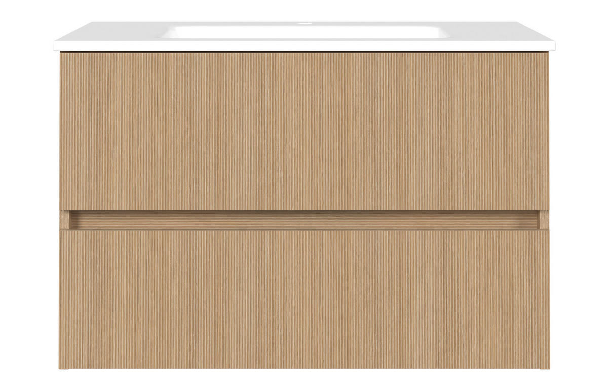 WASCHTISCHKOMBI 80 cm  - Eichefarben/Weiß, KONVENTIONELL, Keramik/Holzwerkstoff (80cm) - Xora